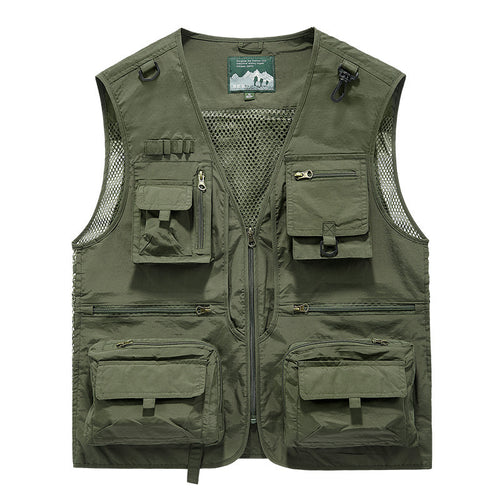 Herren multitaschige Angler-Utility‑Weste mit Netzrücken und Reißverschluss Shop Nory
