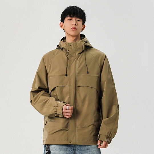 Herren Technische Kapuzen-Softshelljacke mit hohem Kragen und verstellbarem Saum Shop Nory