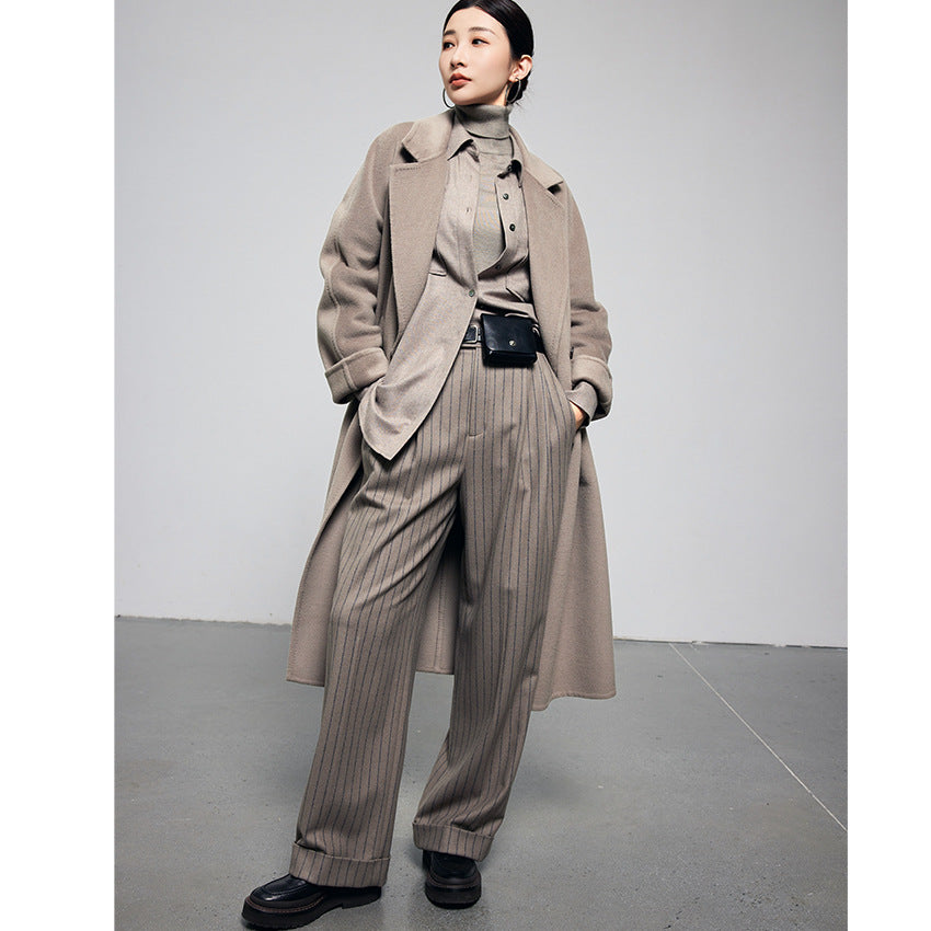 Damen Oversize Wollmantel im Clean‑Cut‑Design mit Reverskragen und verdeckter Knopfleiste Shop Nory