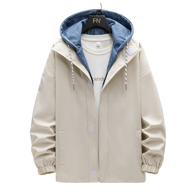 Herren zweilagige Kapuzen‑Overlayerjacke mit kontrastierter Innenkapuze und elastischen Bündchen Shop Nory