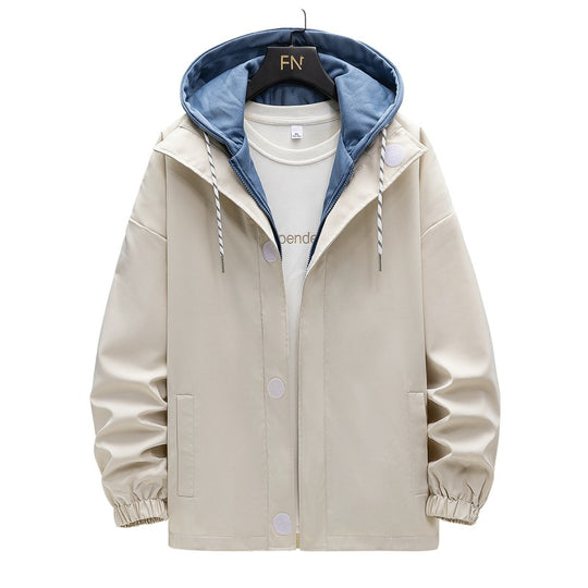 Herren zweilagige Kapuzen‑Overlayerjacke mit kontrastierter Innenkapuze und elastischen Bündchen Shop Nory