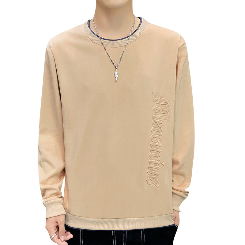 Herren Casual‑Sweatshirt mit seitlicher 3D‑Prägung, Rundhalsausschnitt und Rippbündchen Shop Nory
