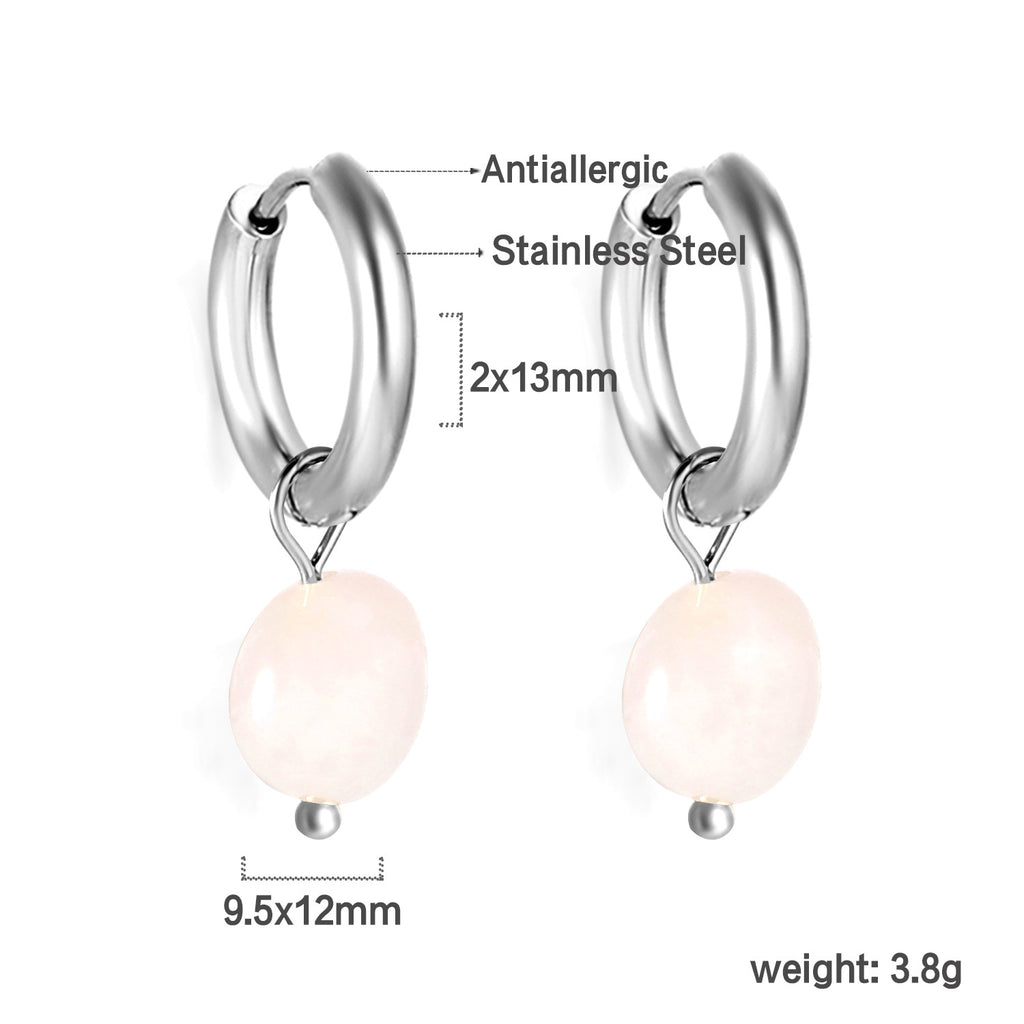 Damen Ohrstecker mit herzförmigem Anhänger aus goldplattiertem Edelstahl Shop Nory