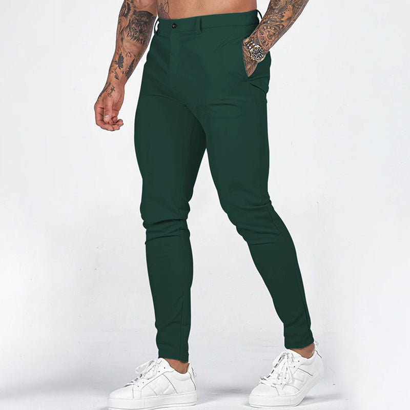 Herren Slim-Fit Chinohosen mit elastischem Bund und praktischen Taschen
