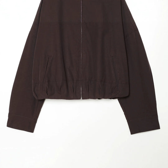 Damen utilitaristische Kurzjacke mit Reißverschluss und Hemdkragen Shop Nory