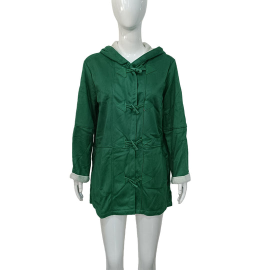 Damen Kapuzen-Dufflecoat mit Kunstfellbesatz und KnShop Noryelverschlüssen Shop Nory