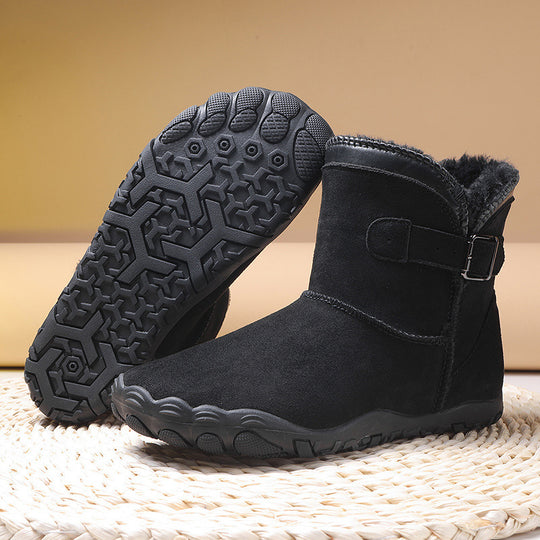 Damen Winterstiefelette mit Kunstfellfutter, rutschfester Profilsohle und verstellbarem Schnallenriemen Shop Nory