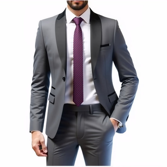 Herren Schmal geschnittener Smokinganzug mit Schalkragen und Ein-Knopf-Sakko Shop Nory