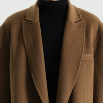 Herren Boxy Wollmix-Kurzmantel mit Doppelknopf und fallendem Revers Shop Nory