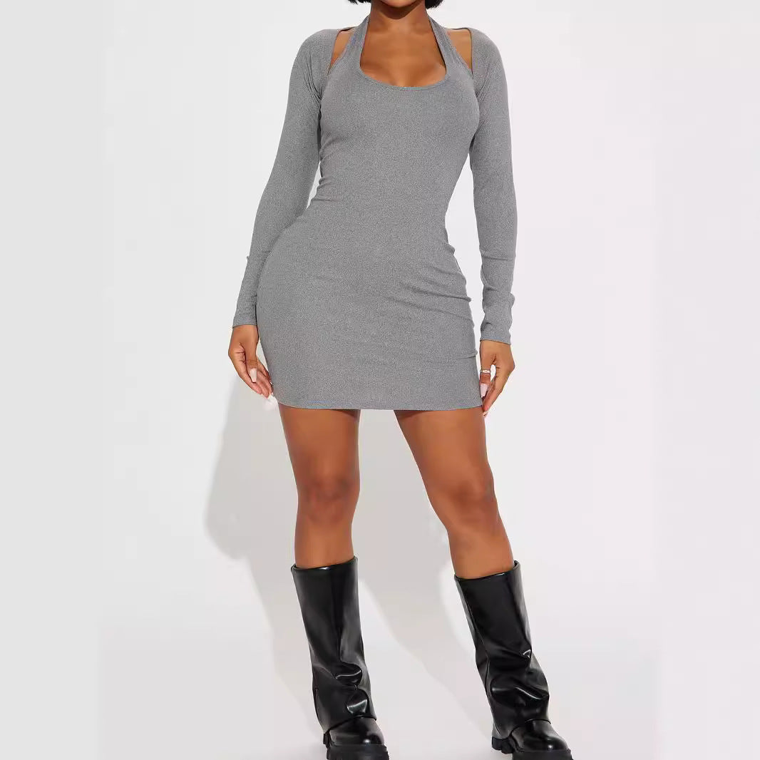 Damen Figurbetontes Mini-Kleid mit Cut-Out-Details und langen Ärmeln Shop Nory