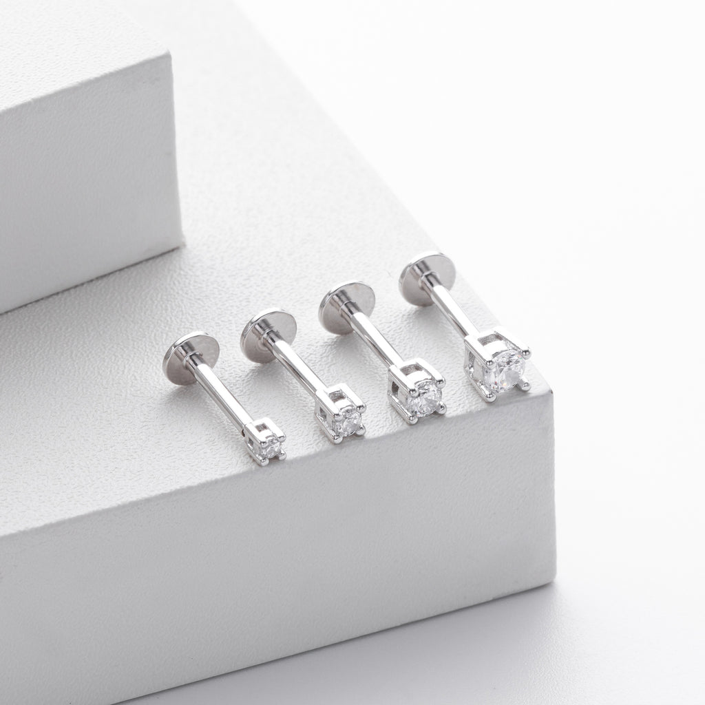 Damen Ohrstecker mit hochwertigem Zirkonbesatz aus 925 Sterling Silber Shop Nory