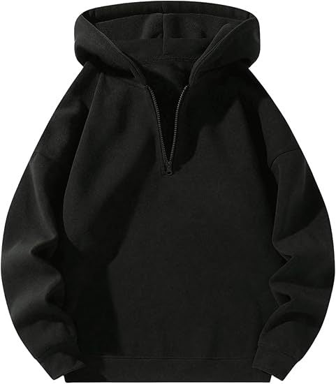 Herren sportlicher Kapuzenpullover mit halbem Reißverschluss