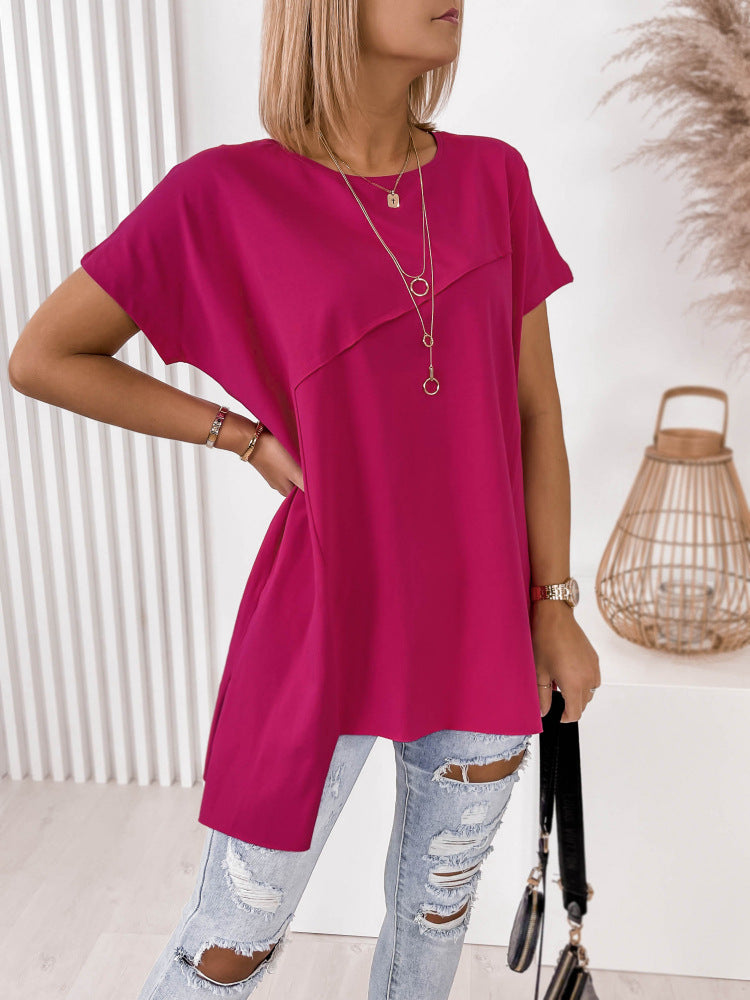 Damen asymmetrisches Oberteil mit eleganter Drapierung Shopnory