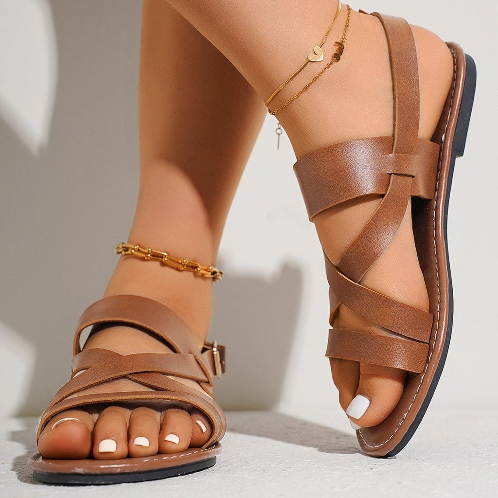 Damen Riemchen-Sandalen mit komfortablem Fußbett und eleganter Schnallenverzierung