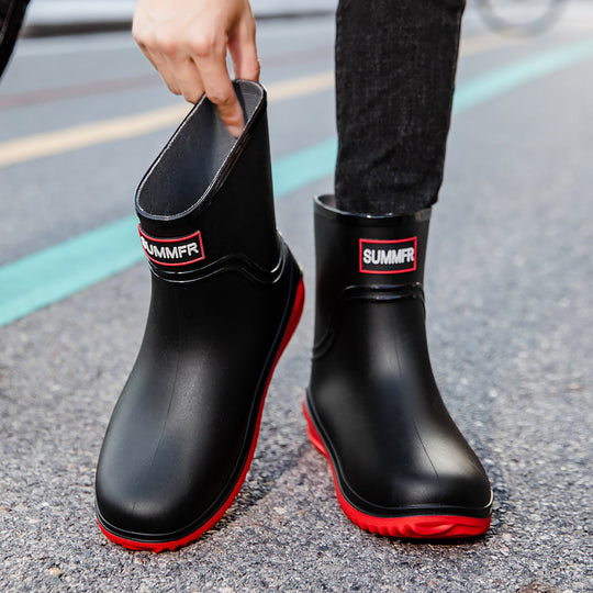 Damen Kurzschaftige Regenstiefeletten mit verstellbarem Zugband und reflektierendem Saum Shop Nory
