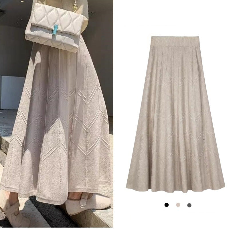 Damen Eleganter, schwingender Maxirock mit strukturiertem Design Shop Nory