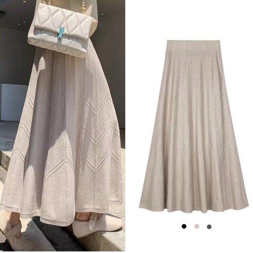 Damen Eleganter, schwingender Maxirock mit strukturiertem Design Shop Nory