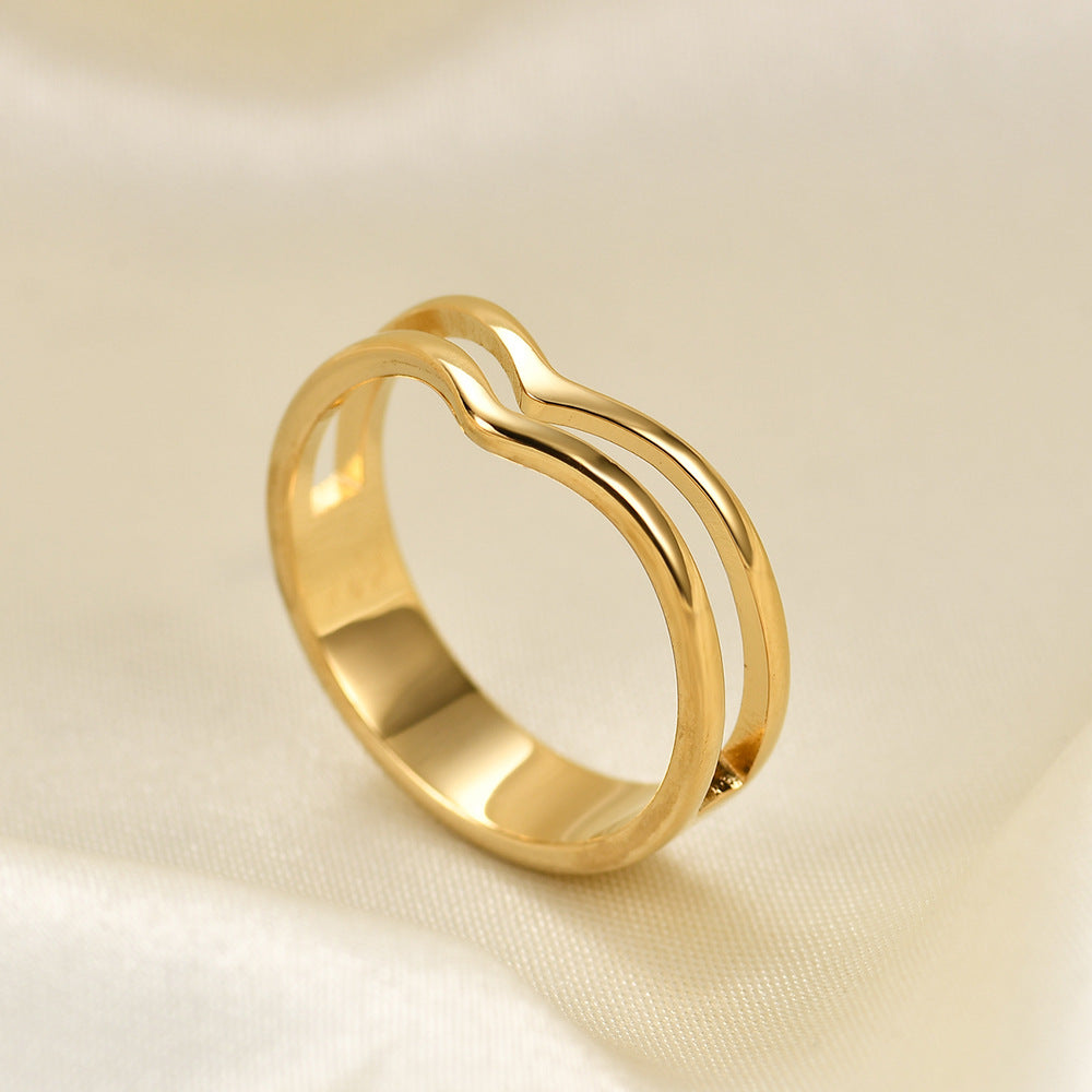 Damen Ring mit modernem, geschwungenem Design und funkelnden Akzenten Shop Nory