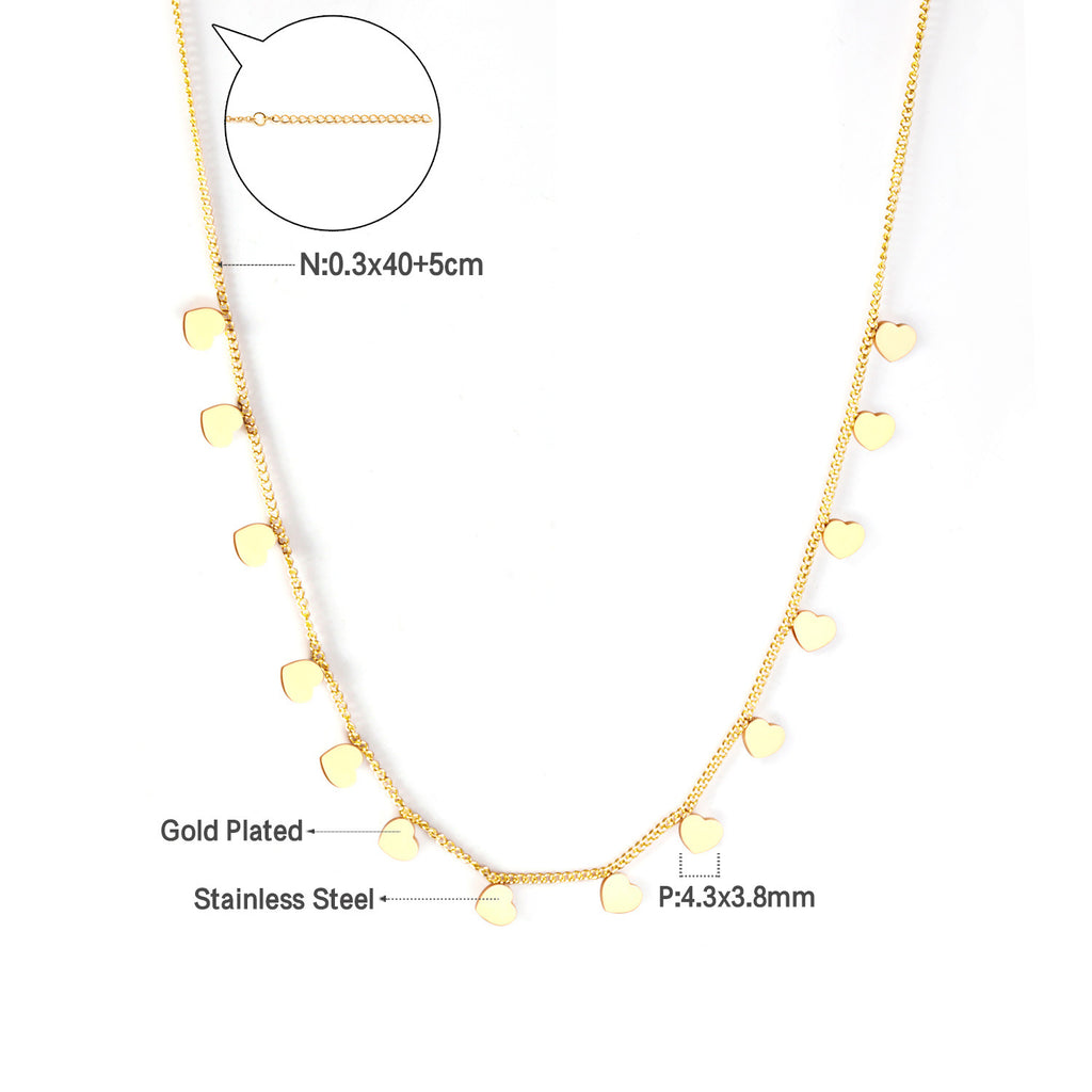 Damen elegante Goldplattierte Halskette mit geometrischen Anhängern Shop Nory