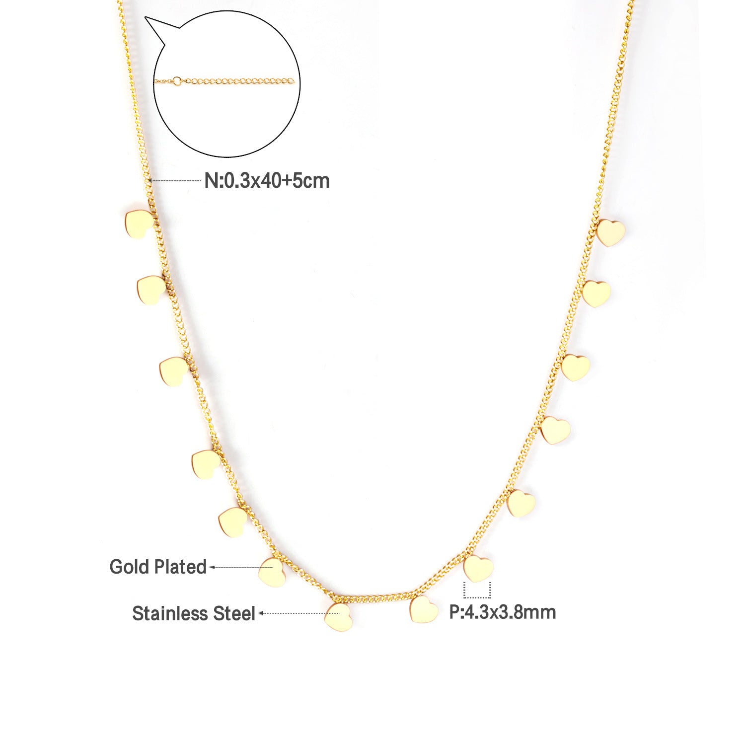 Damen elegante Goldplattierte Halskette mit geometrischen Anhängern Shop Nory