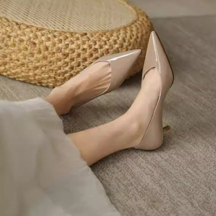 Damen Spitz zulaufende Lack-Pumps mit niedrigem Kittenabsatz Shop Nory
