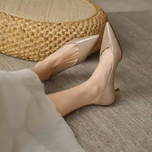Damen Spitz zulaufende Lack-Pumps mit niedrigem Kittenabsatz Shop Nory