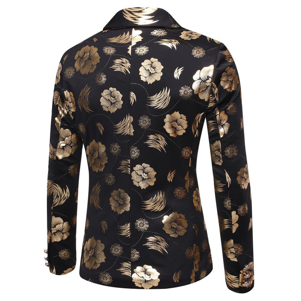 Herren Tailliertes Satin-Sakko mit Blumen-Jacquard und Schalkragen Shop Nory