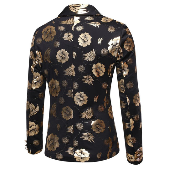 Herren Tailliertes Satin-Sakko mit Blumen-Jacquard und Schalkragen Shop Nory