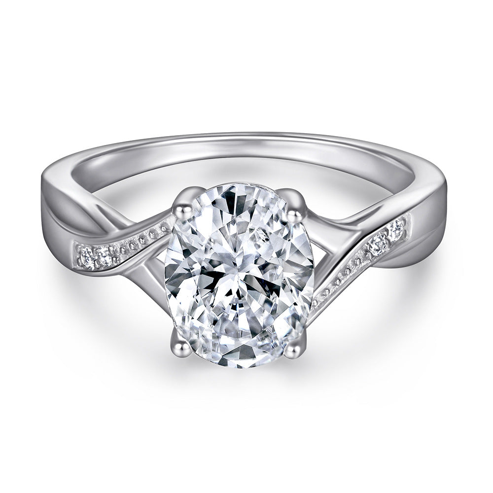 Damen Eleganter und funkelnder Verlobungsring mit ovalem Diamanten Shop Nory