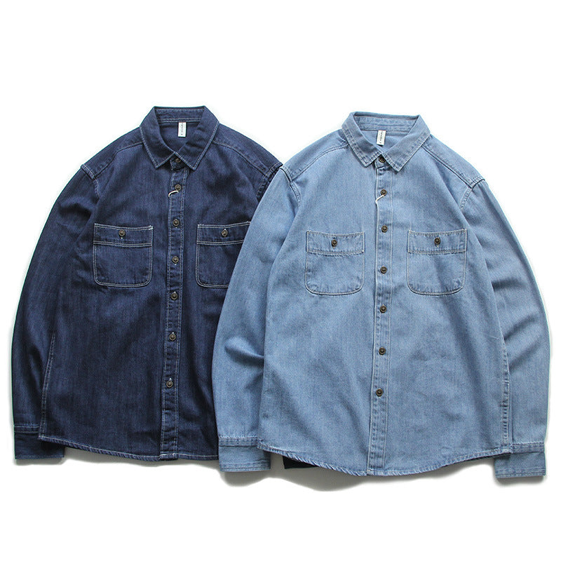 Herren Denim-Worker-Hemdjacke mit Brusttaschen und lockerer Passform Shop Nory