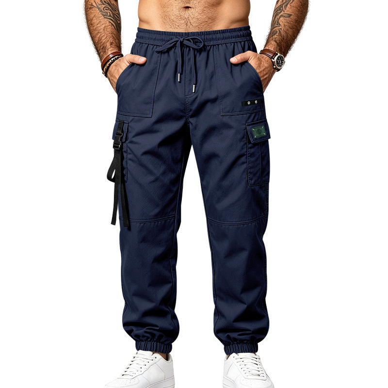 Herren Multifunktionale Cargo-Jogginghose mit Elastikbund, Gurt- und Taschen-Details Shop Nory