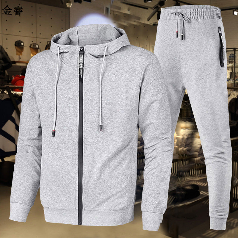 Herren nan zweiteiliges Trainingsset mit durchgehendem Reißverschluss Hoodie, Kordelzug und schmal zulaufender Jogginghose Shop Nory