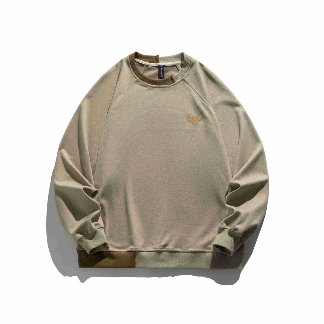 Herren Komfortabler Baumwoll-Sweatshirt mit Kontrastbündchen und Sticklogo Shop Nory