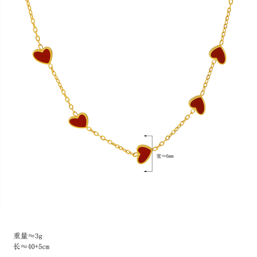 Damen Edelsteinkette mit herzförmigen Anhängern Shop Nory
