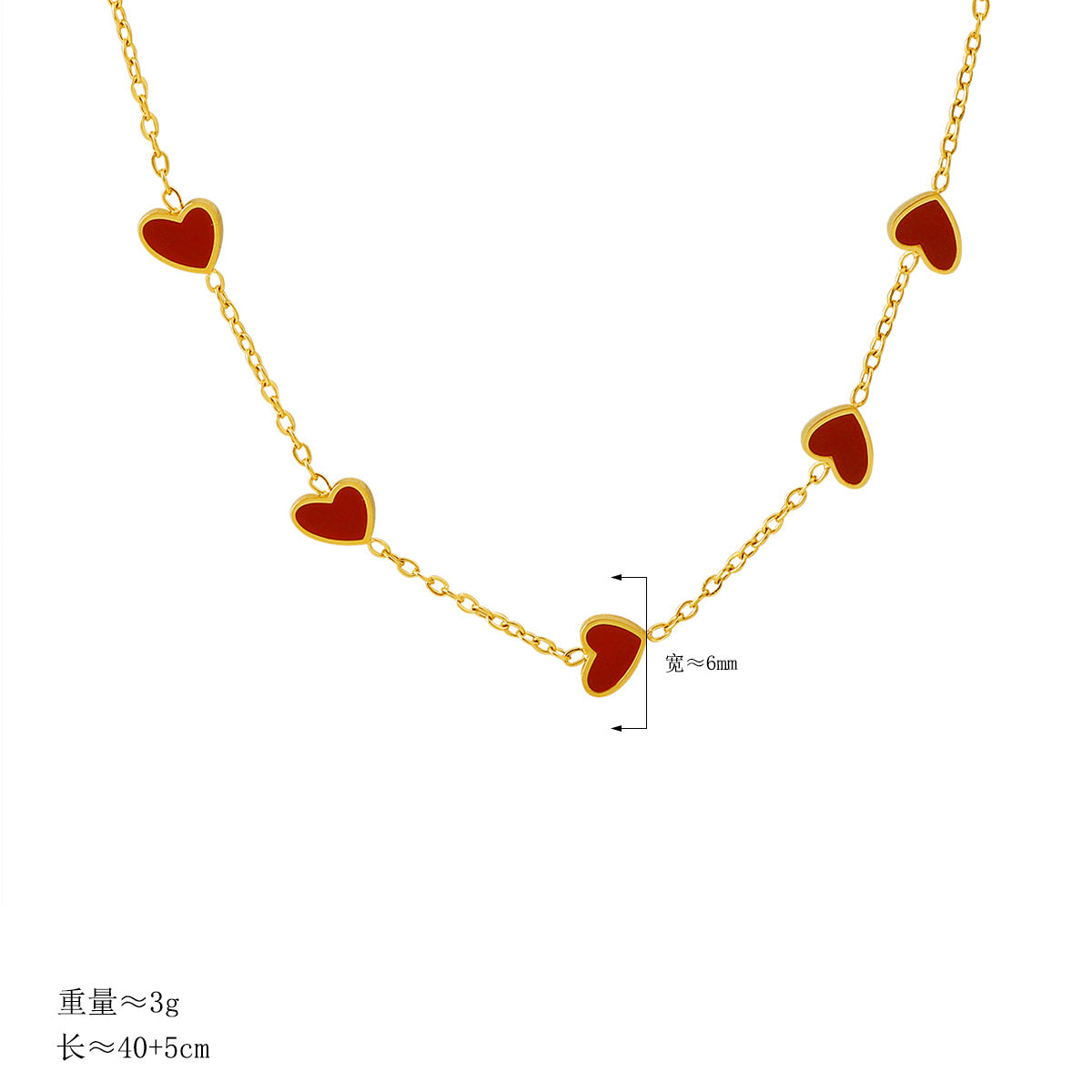 Damen Edelsteinkette mit herzförmigen Anhängern Shop Nory