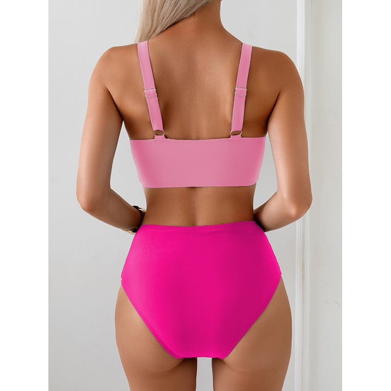Damen Hochtailliertes Bikini-Set mit raffiniertem Wickeldesign ShopNory