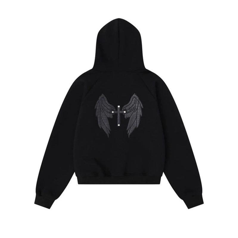 Damen Kapuzen-Sweatjacke mit Schnürungen, Metallösen und durchgehendem Reißverschluss Shop Nory
