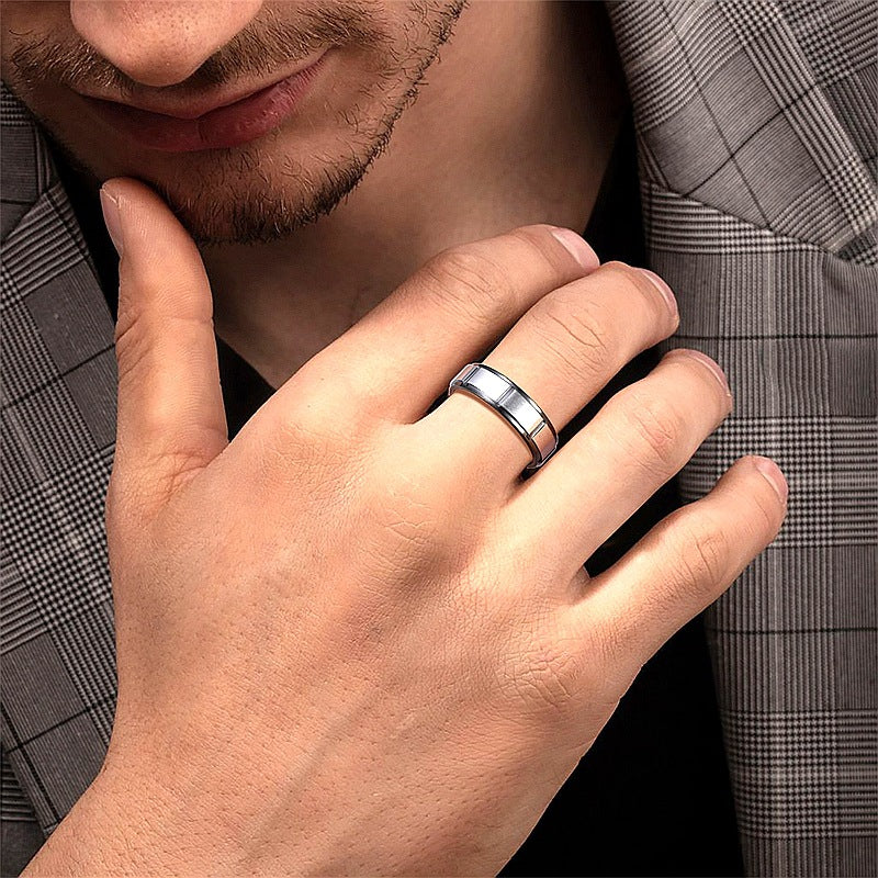 Herren Ring mit modernem, zweifarbigen Oberflächenfinish Shop Nory