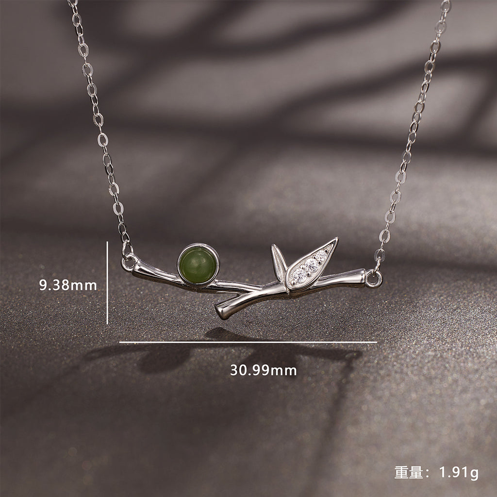 Damen Halskette mit detailliertem Zweigdesign und exquisiten Edelsteinen Shop Nory