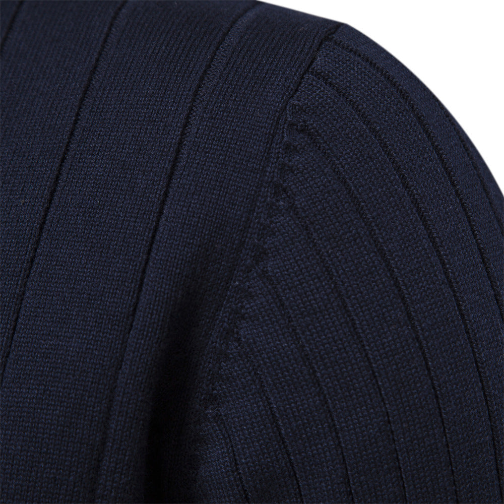 Herren Pullover mit halbem Reißverschluss und Rippstruktur