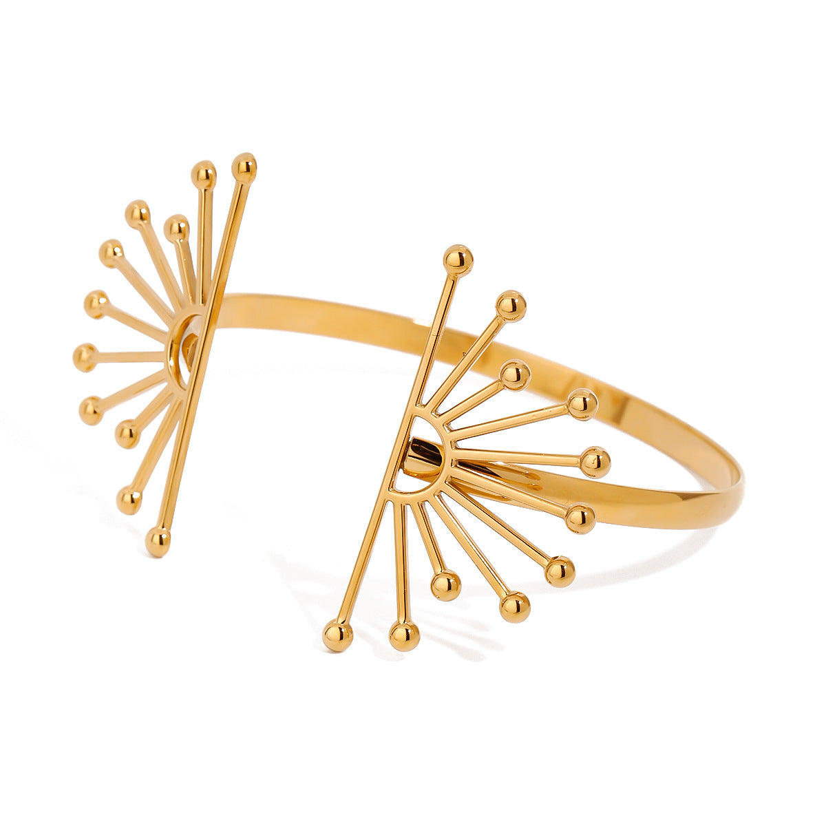 Damen Offenes Armband mit floralen Akzenten und hypoallergener Edelstahlverarbeitung Shop Nory