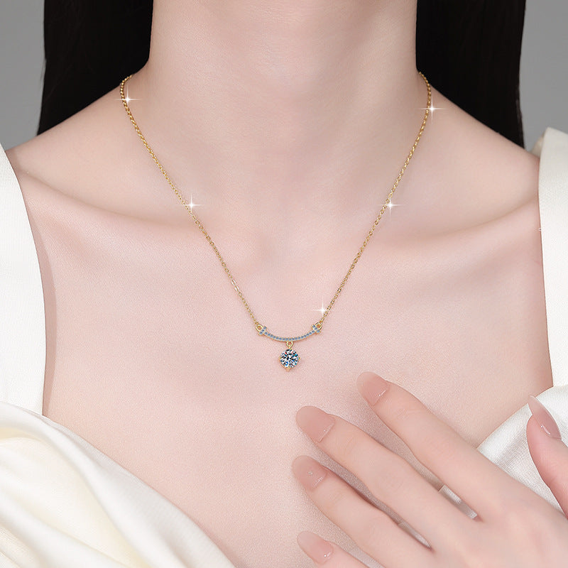 Damen Halskette mit funkelndem Kristallanhänger und elegantem Design Shop Nory