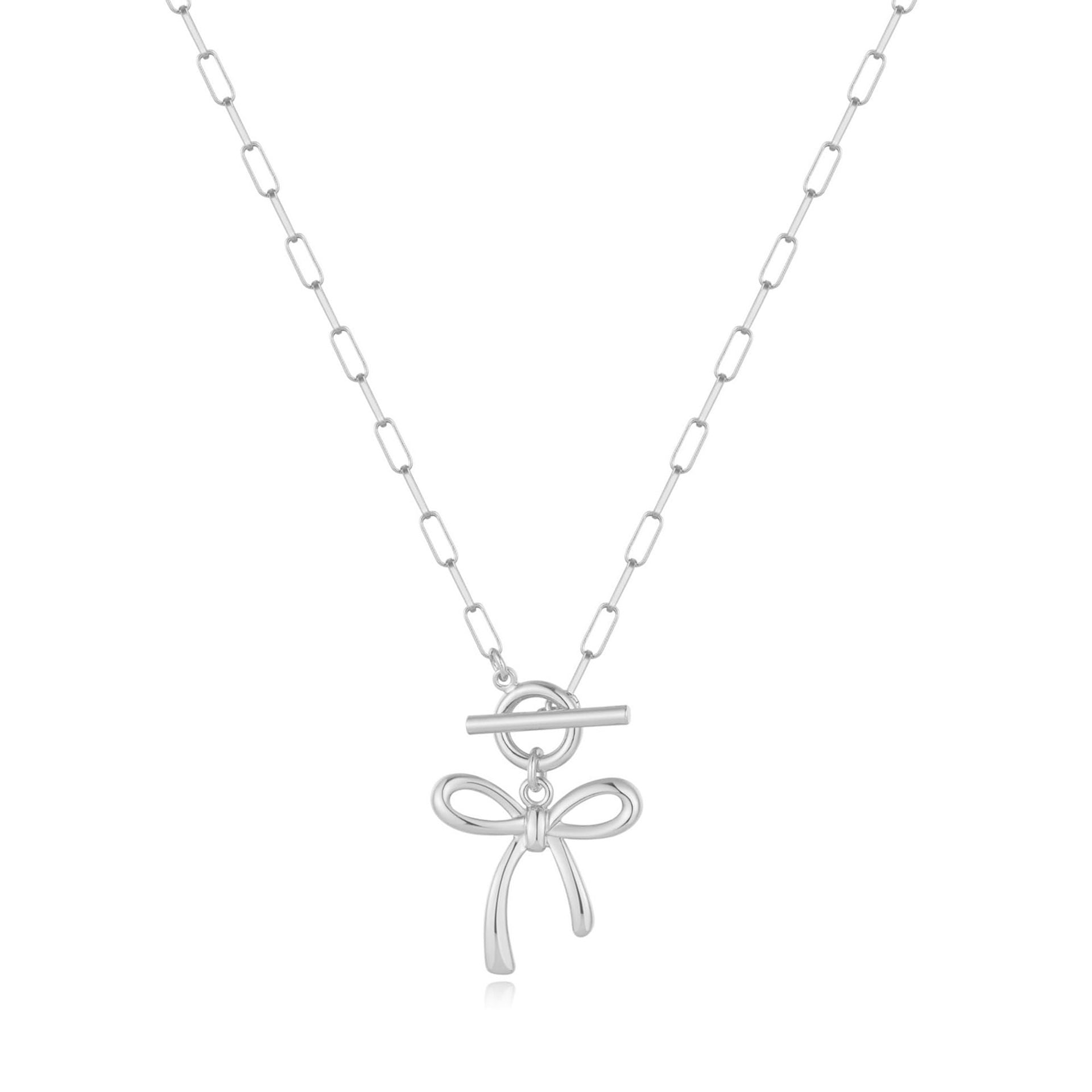 Damen Halskette mit elegantem Schleifenanhänger und robustem Kettendesign Shop Nory