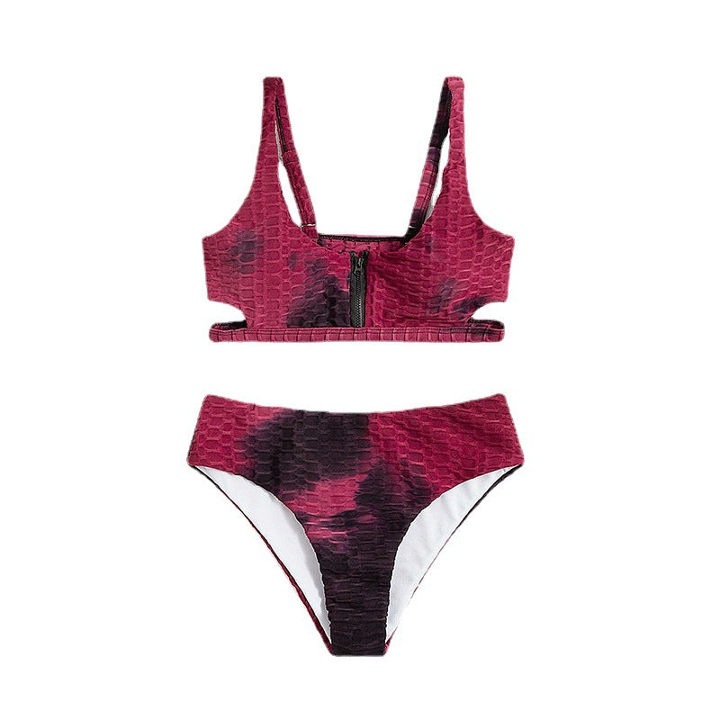 Damen Sportlicher Bikini mit innovativem Reißverschluss Shopnory