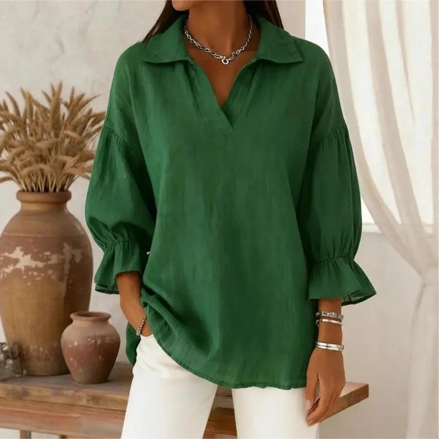 Damen Lässige und elegante Bluse mit weiten Ärmeln Shop Nory