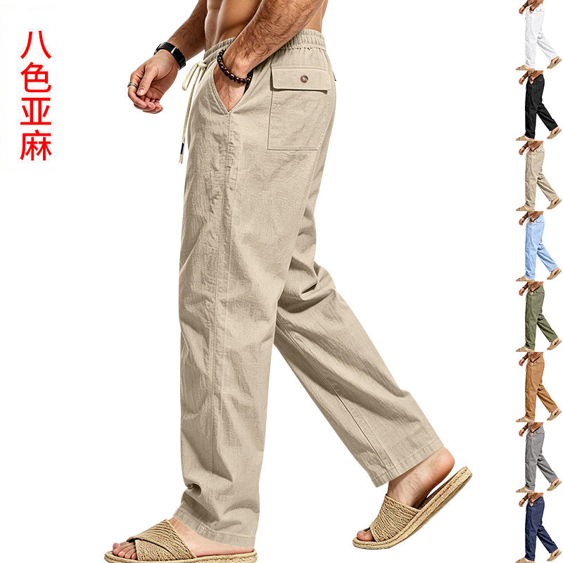 Herren Leichte Relax-Hose mit elastischem Bund, Kordelzug und aufgesetzter Cargotasche Shop Nory