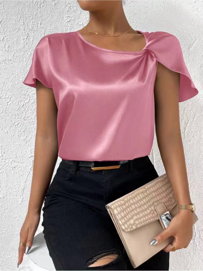 Damen Elegantes Top mit asymmetrischem Schnitt und feinem Glanz