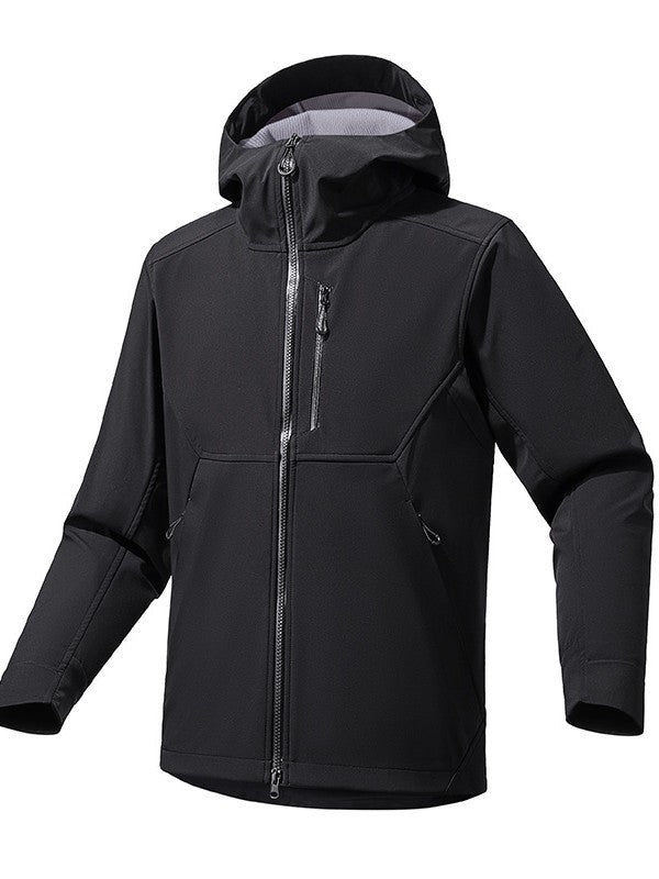 Herren Softshell‑Kapuzensweatjacke mit Stretch‑Windschutz, ergonomischem Schnitt und Brustreißverschluss Shop Nory