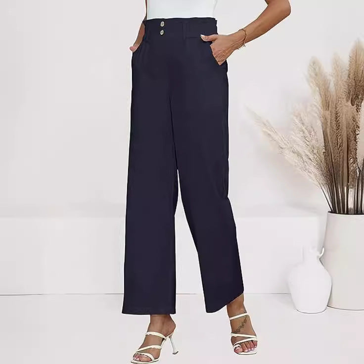 Damen Hochtaillierte Palazzo-Hose mit Paperbag-Bund Shop Nory
