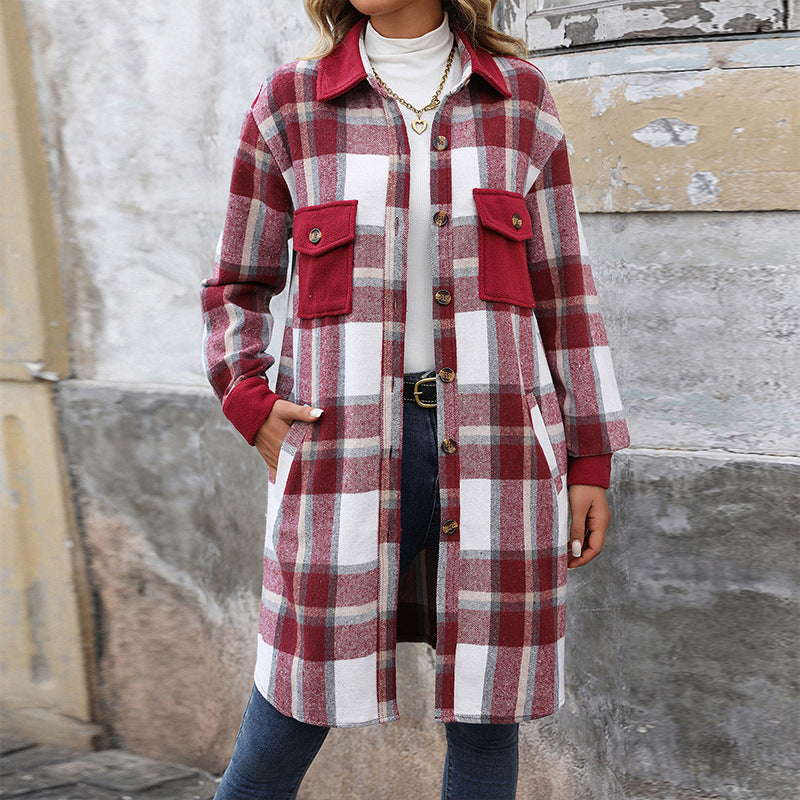 Damen Long-Hemdjacke im Overshirt‑Stil mit Brustklappen Shop Nory